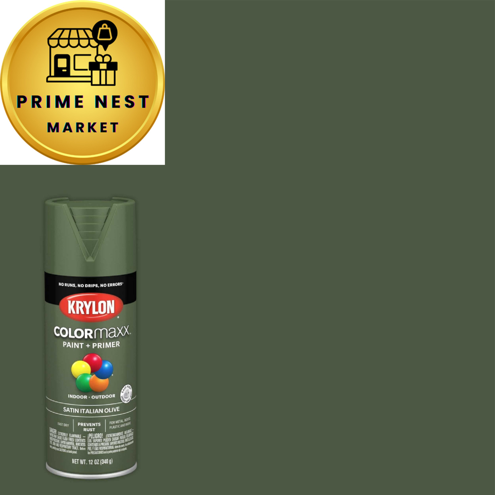 Krylon K05566007 COLORmaxx Spray Paint 12 Ounce (Pack of 1), Italian Olive