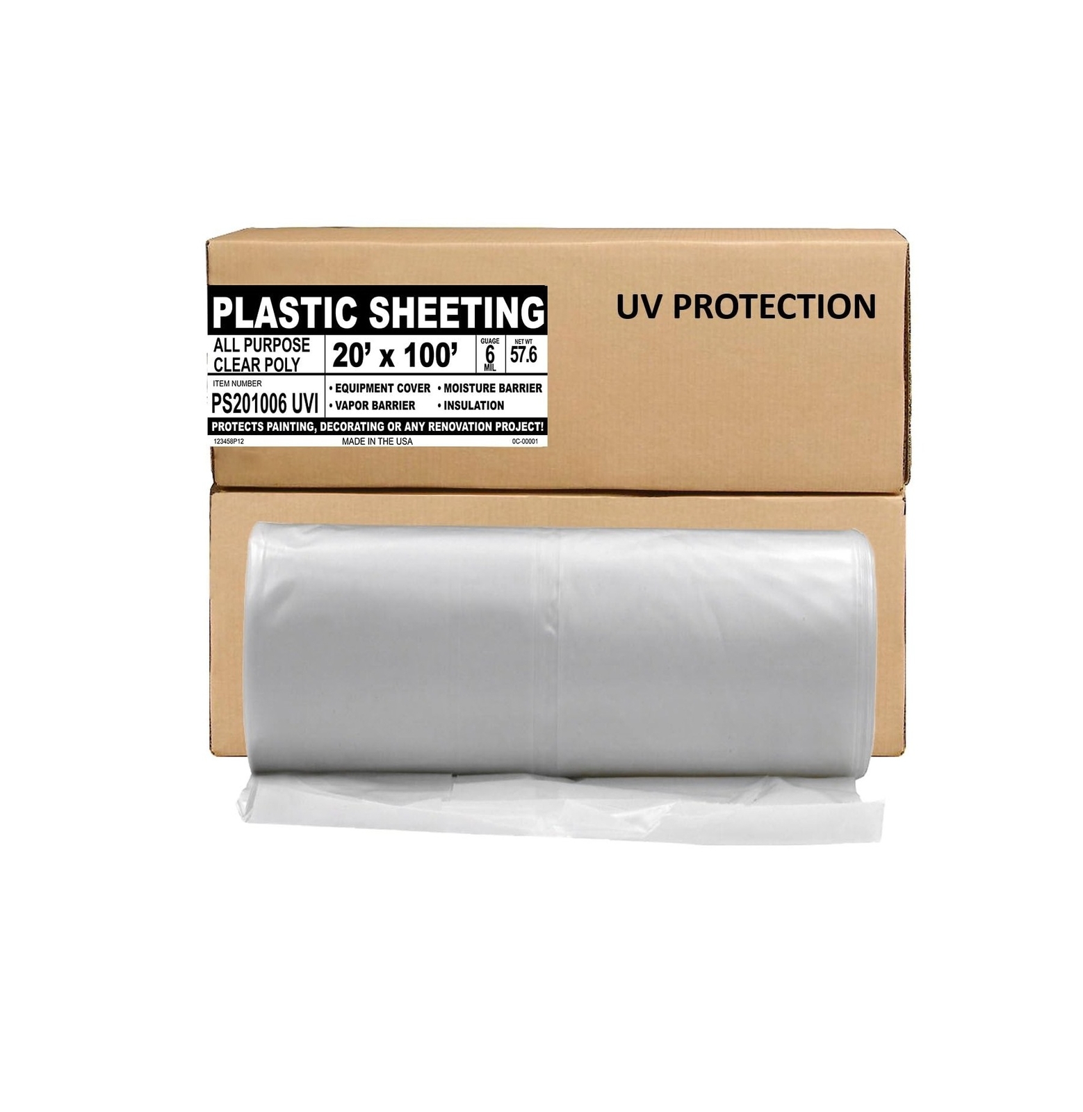 Aluf Plastics Sheeting UV Protection – 20′ x 100′, 6 MIL Heavy Duty Gauge – C…