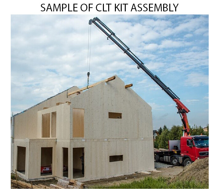 2917 SQ.FT ECO SOLID TIMBER AIRTIGHT PANEL HOUSE KIT. MASS WOOD CLT HOME, PREFAB
