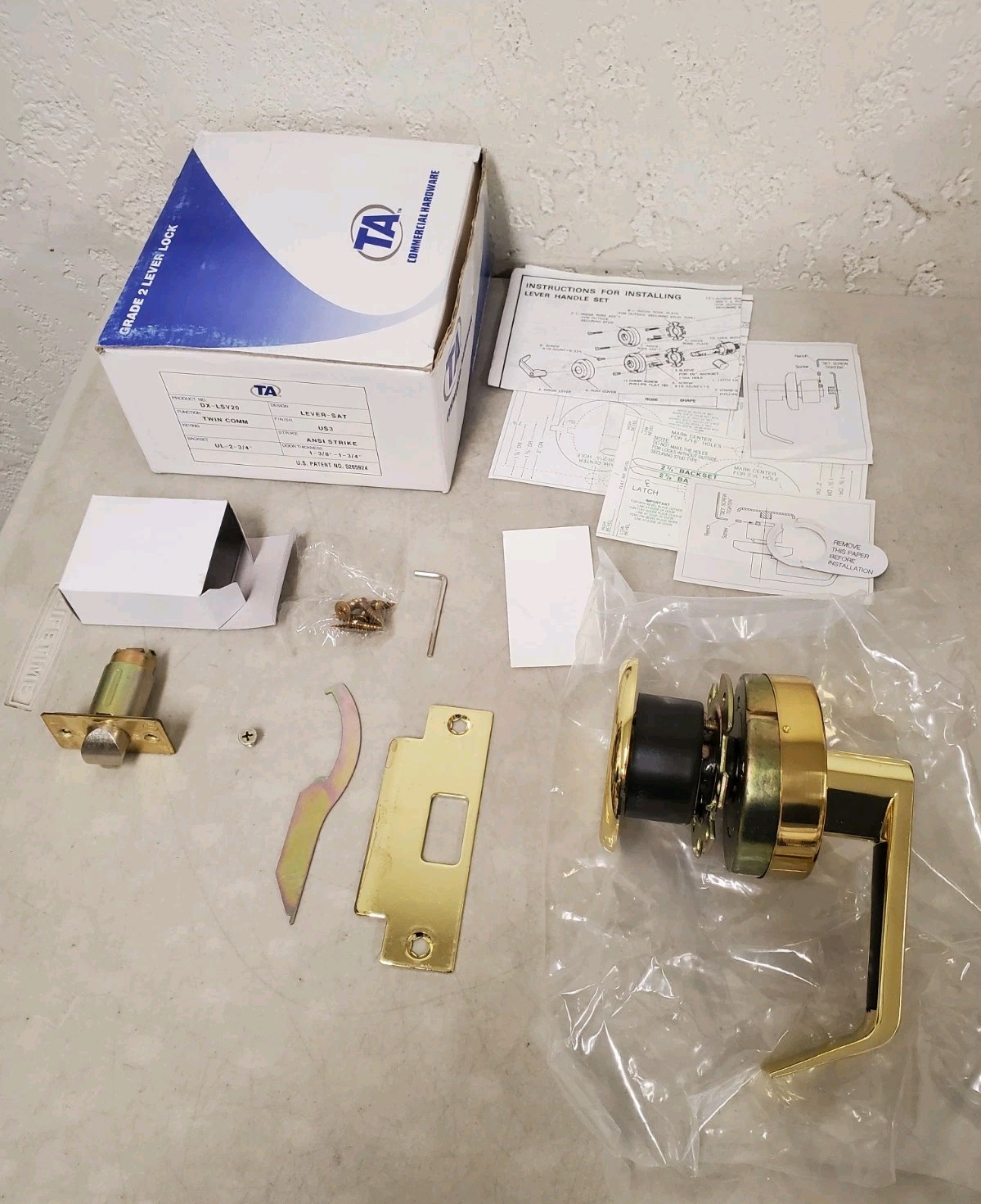 TA Commercial Hardware Imperial Commercial Single Side Exit Lever Bright Brass