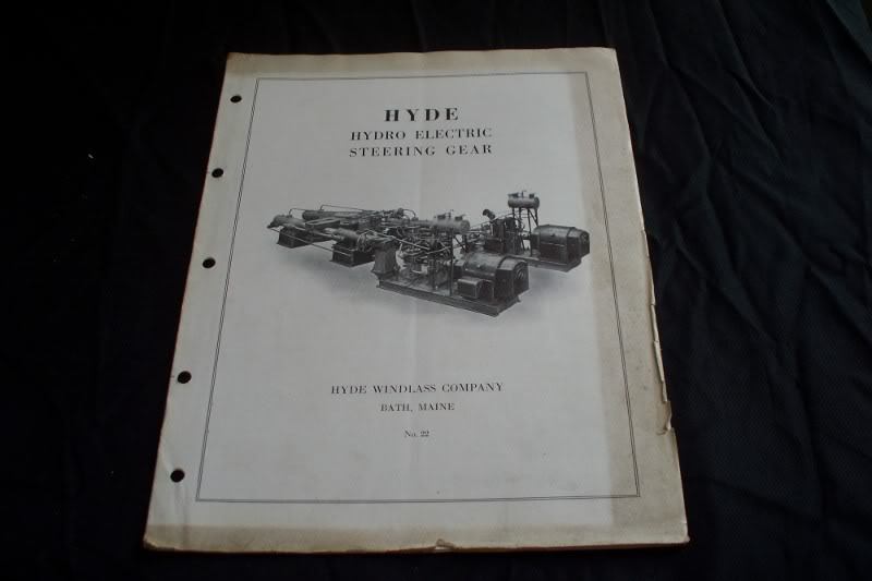 1920s Hyde Windlass Hydro El Steering Gear Instructions