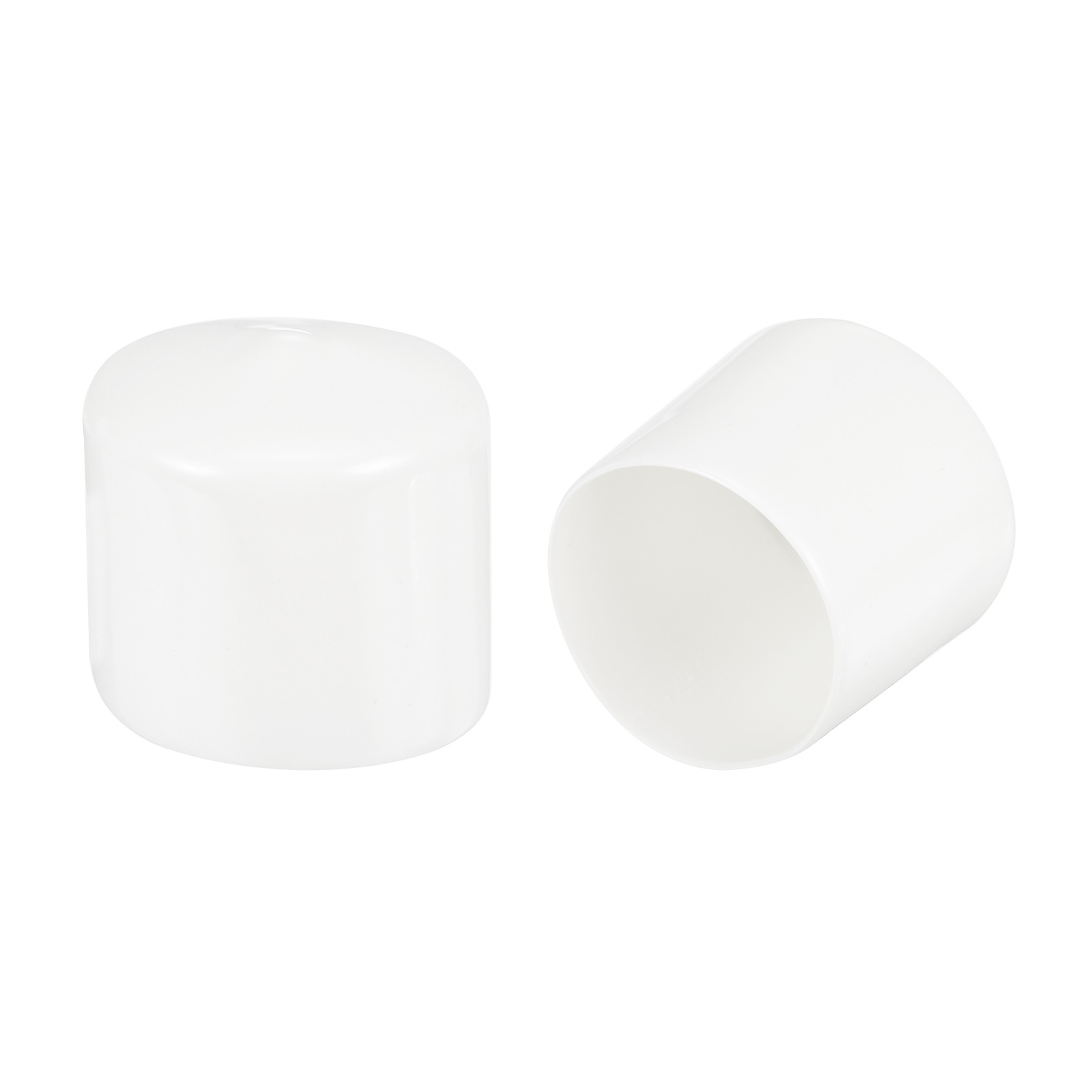 2 x White 51mm Rubber End Caps Round Vinyl Plug Insert Rubber Flexible