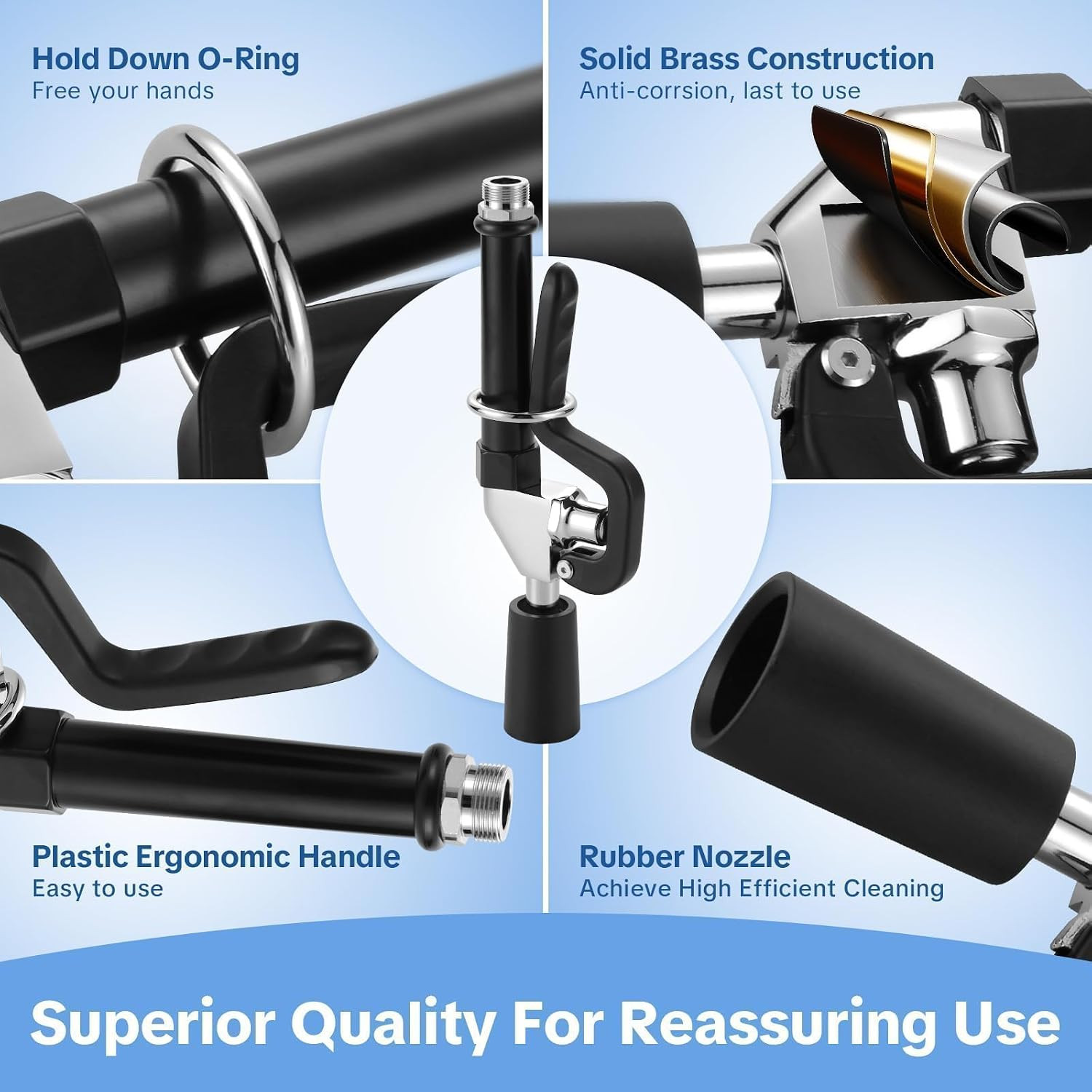 Pre Rinse Sprayer Commercial Sink Sprayer Head, Low Lead Spray Valve Dish Spraye