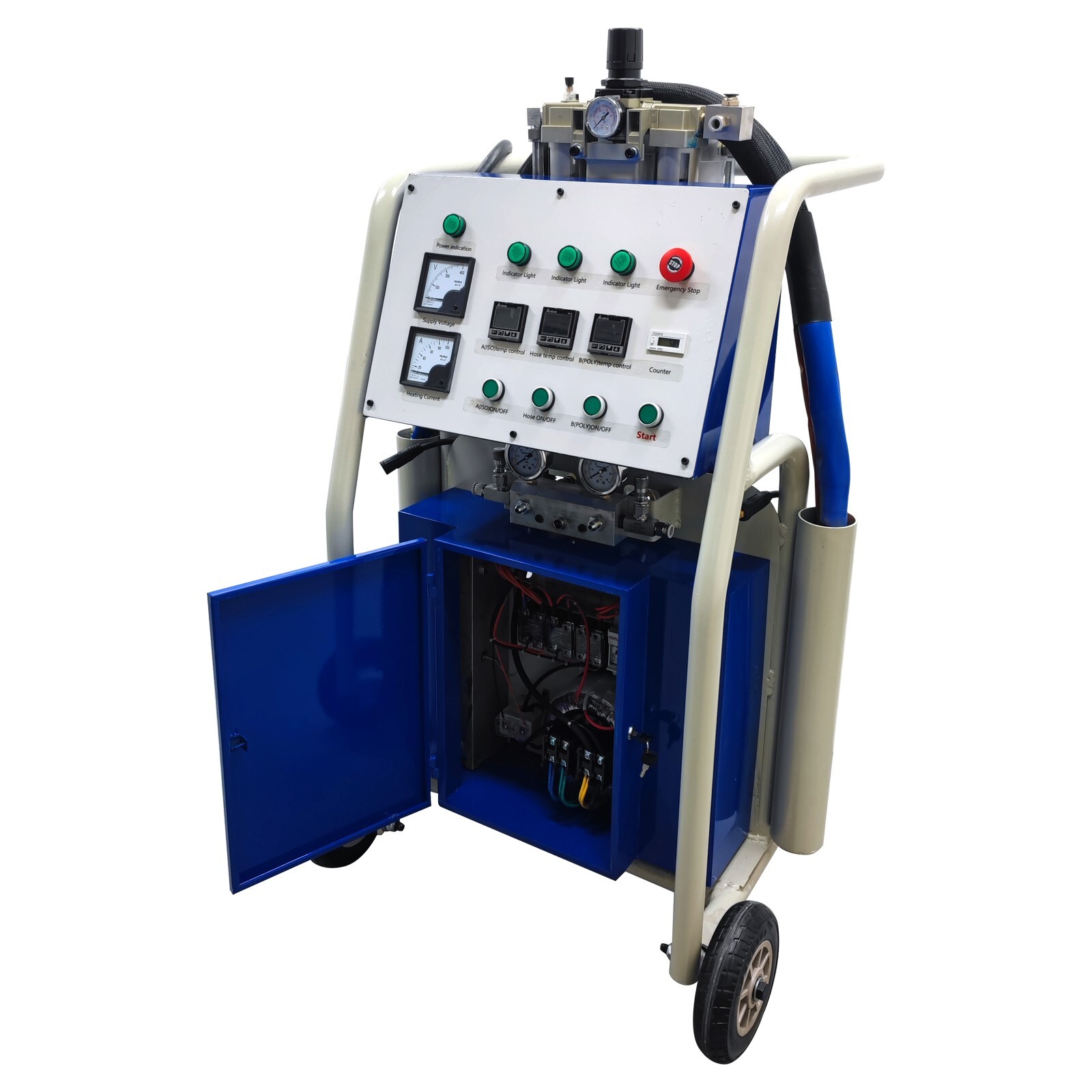 110V A25 1:1 Polyurea Polyurethane Foam Spray Insulation Machine 2~12kg/min 13KW