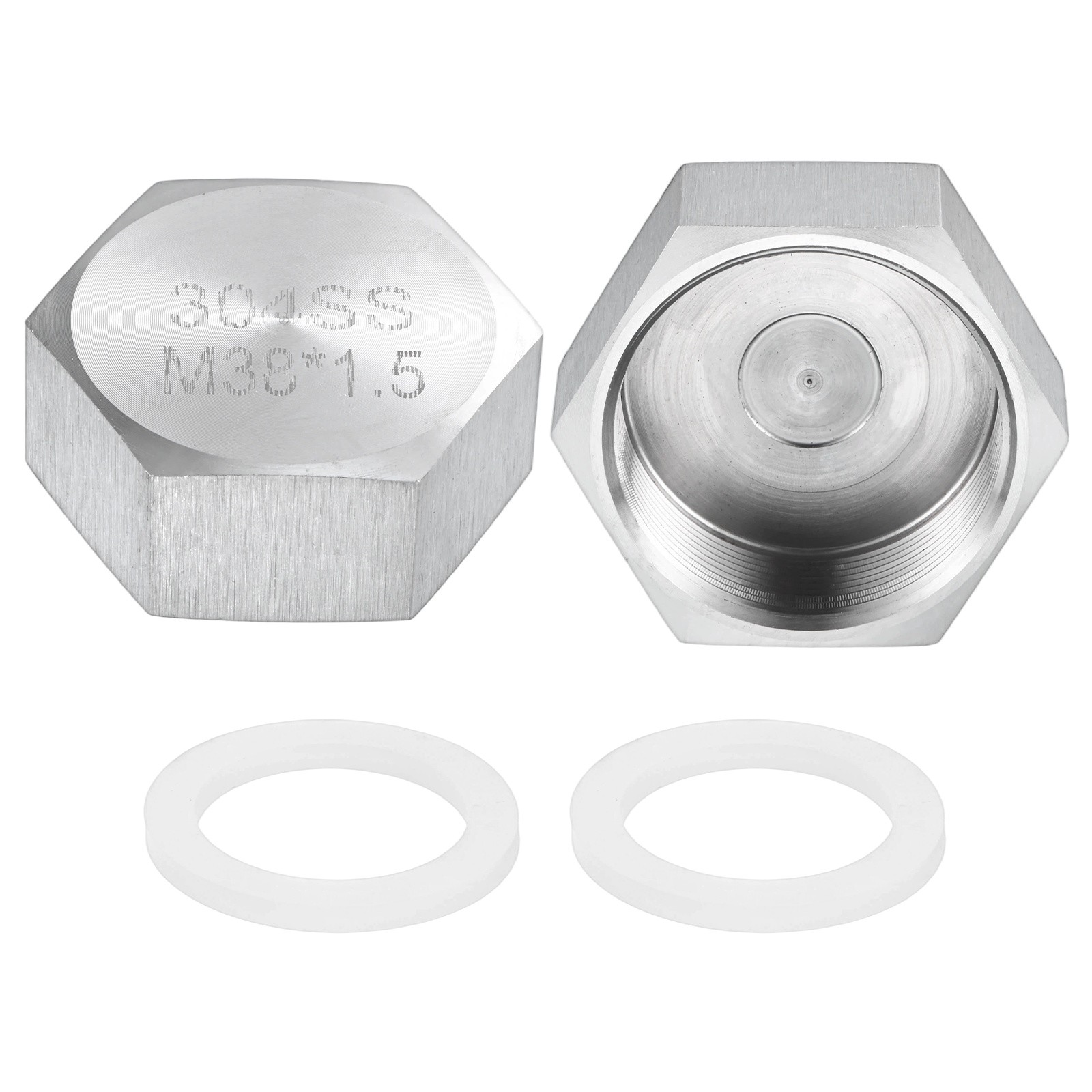 2-Pack Hex End Cap, M38*1.5 m Female Thread Pipe Fitting