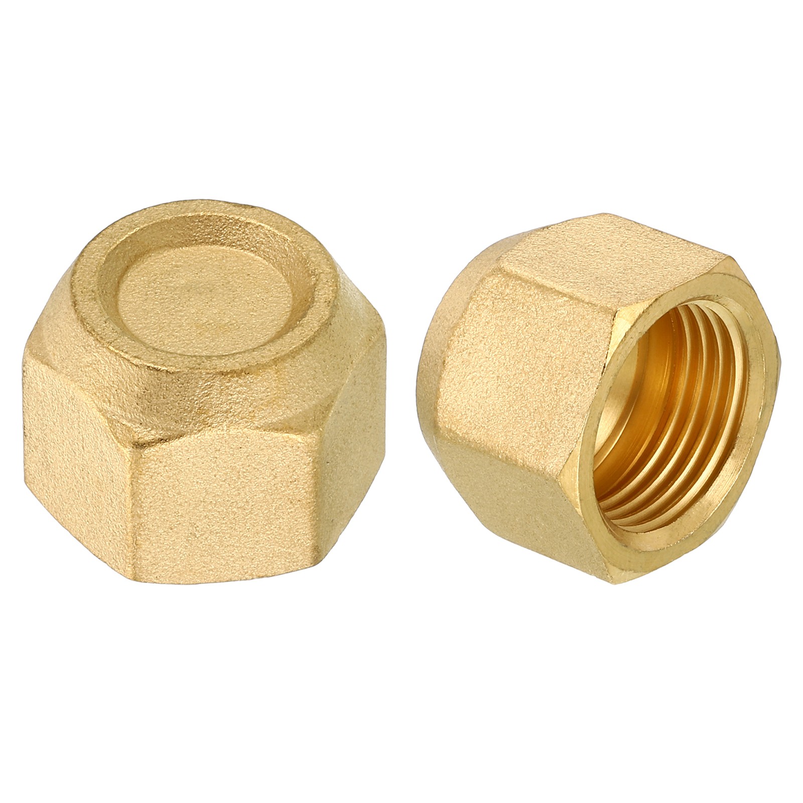 2Pcs 5/8″ Brass Flare Cap Repair 45Degree 7/8-14UNF Female SAE Flare Fitting