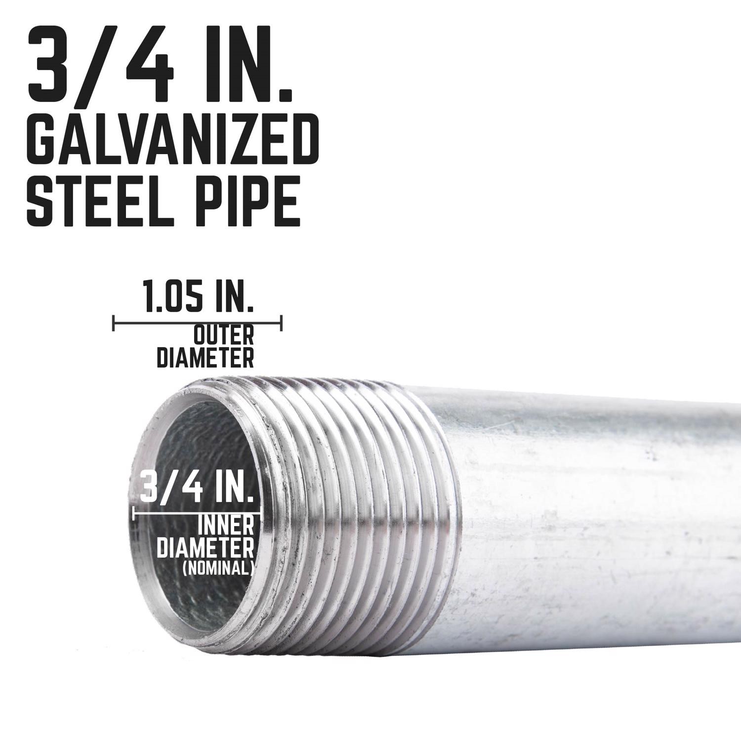 BK Products 564-100HN Galvanized Steel Nipple 3/4×3/4 MIP Dia. in. (Pack of 10)