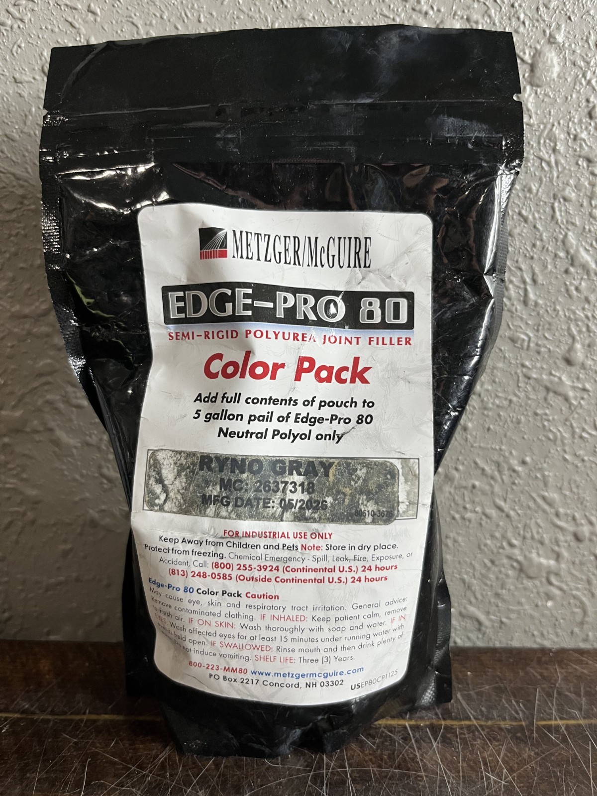 Metzger/McGuire Edge-Pro 80 Color Pack Ryno Gray Semi-Rigid Joint Filler