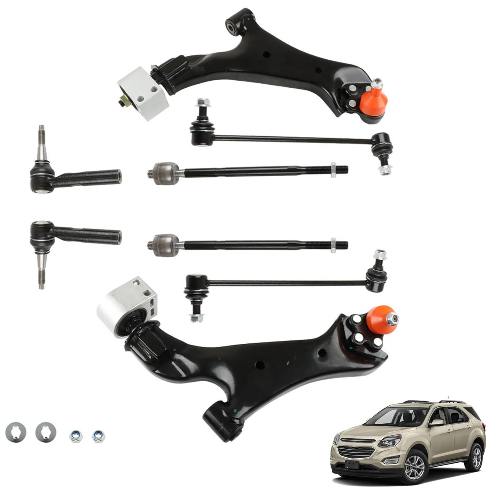 8Pcs Control Arm Ball Joint Sway Bar Link Tie Rod Kit 2010-2017 Equinox K750189