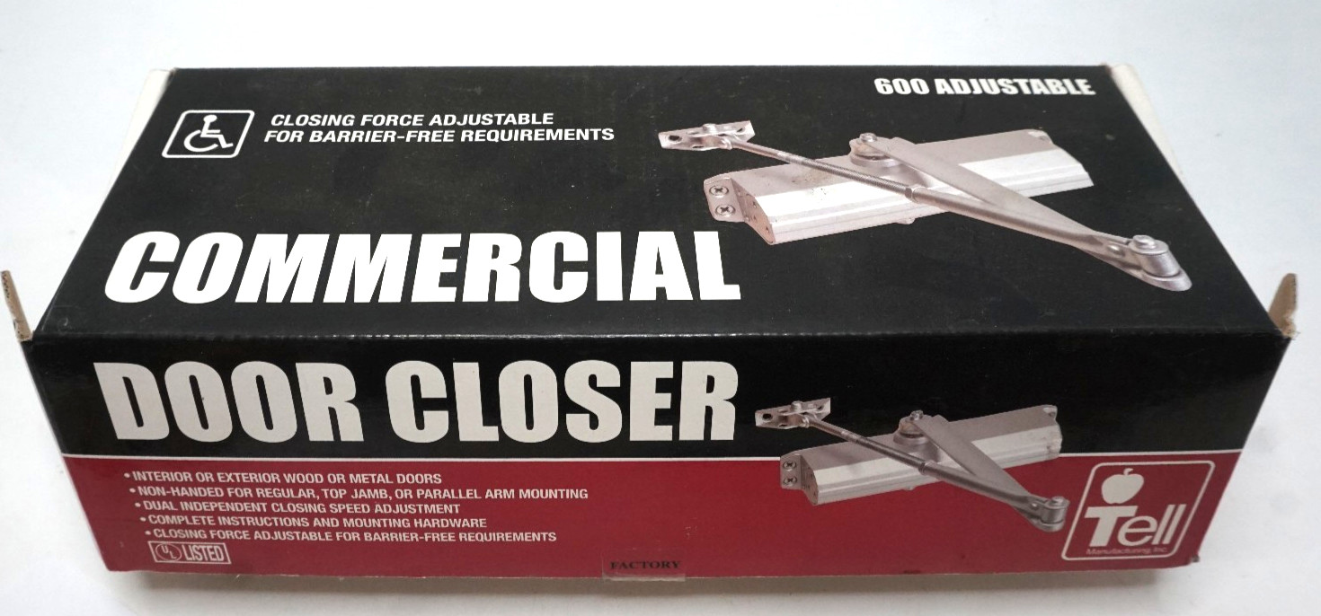 COMMERCIAL DOOR CLOSER TELL 600 ADJUSTABLE INTERIOR OR EXTERIOR WOOD OR METAL