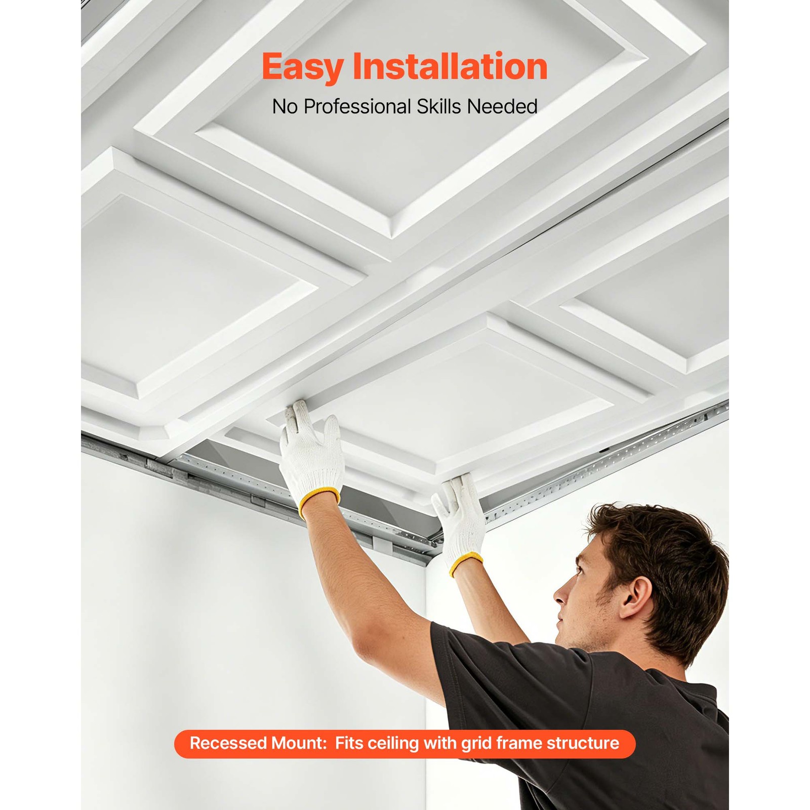 Uimoso 24 x 48 in PVC Ceiling Tiles, 12-Pack, 3D Textured Panels for Home Décor