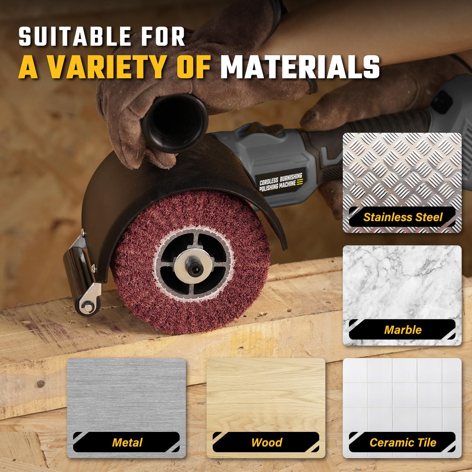 VERVEWAVE Cordless Burnishing Polishing Machine for Dewalt 20V Max Battery (N…