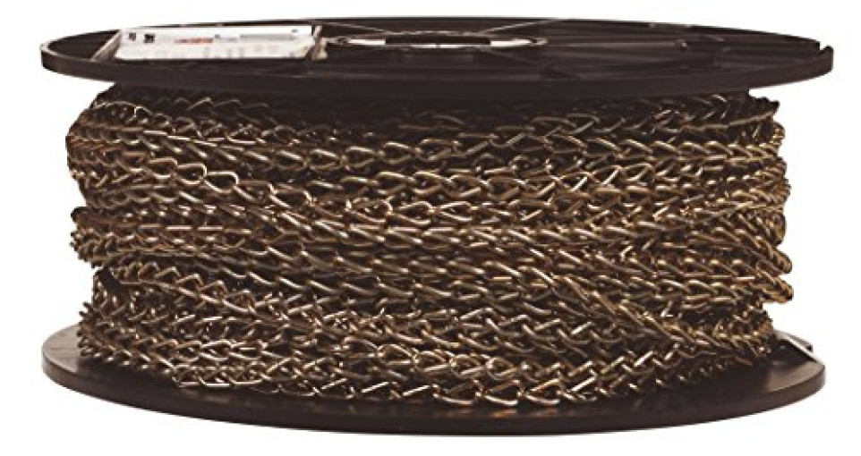 Campbell 0721667 Double Jack Chain on Reel, Brass Glo Finish, #16 Trade, 0.06″ D