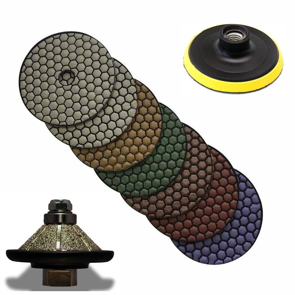 Marble Granite countertop 3/4″ Bevel Bullnose Profiler & 45 stone tile buffer