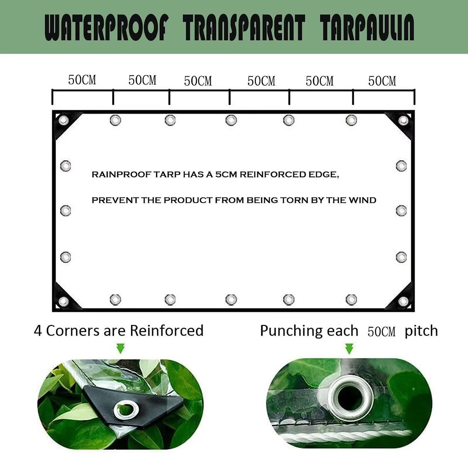 6′ X 8′ Clear Tarps Heavy Duty Waterproof PVC Vinyl 14 Mil Thick, Glass Tarpa…