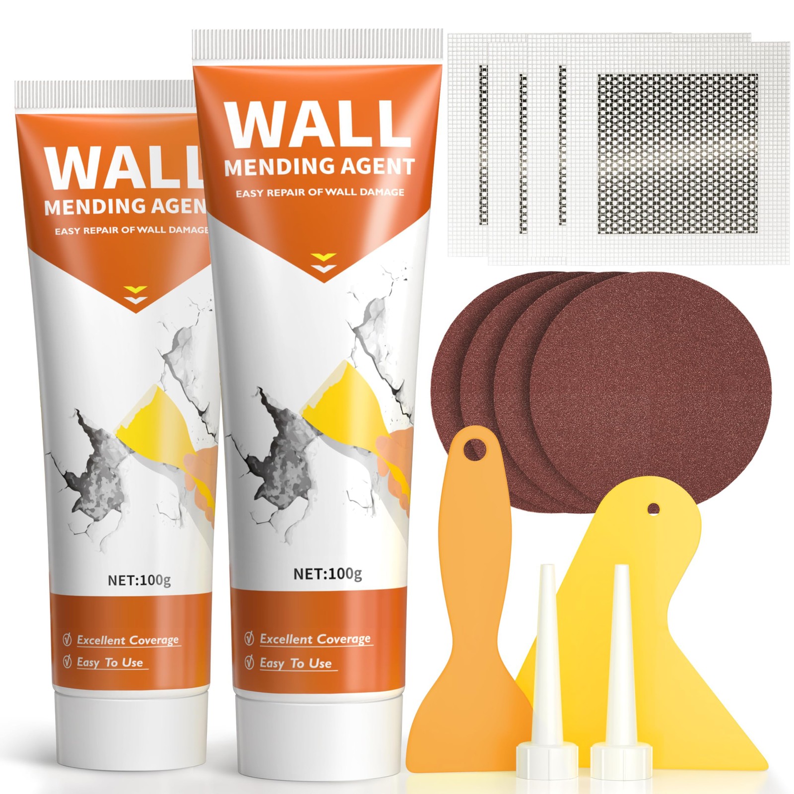 Drywall Repair Kit,Wall Patch Repair Kit,2 Pack Wall Patching Agent,Simple Fi…