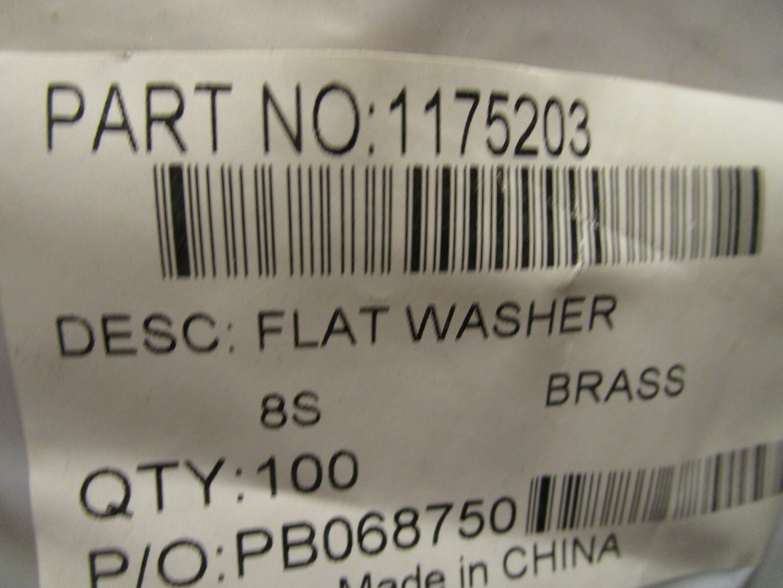 #8 Brass Small OD Flat Washer QTY 100