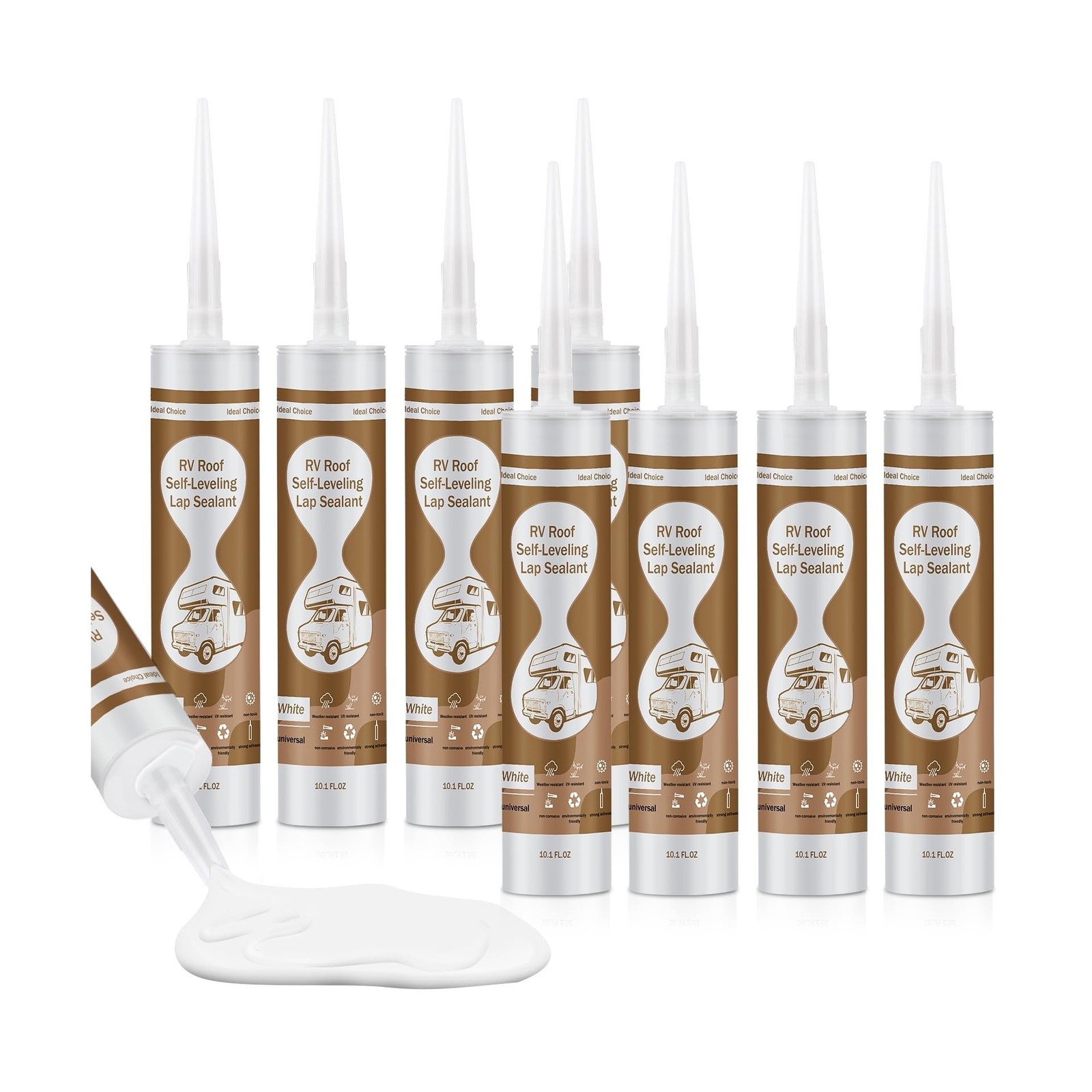 RV Silicone Sealant Self-Leveling, 8 Pack RV Roof Sealant White, Camper roof …
