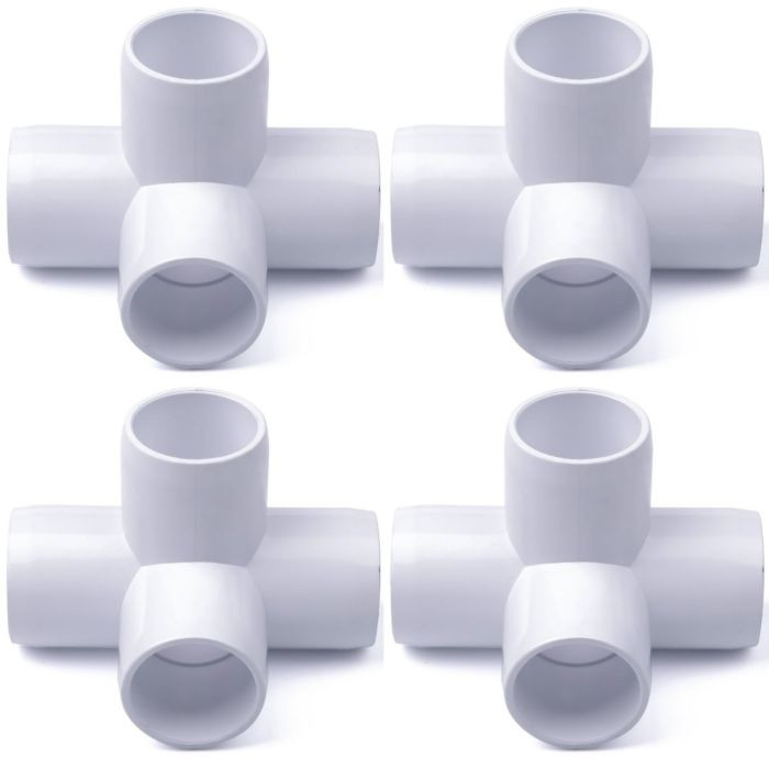 4-Pack 1/2 in. PVC 5-Way Elbow Fittings ASTM SCH40 Furniture-Grade Connectors