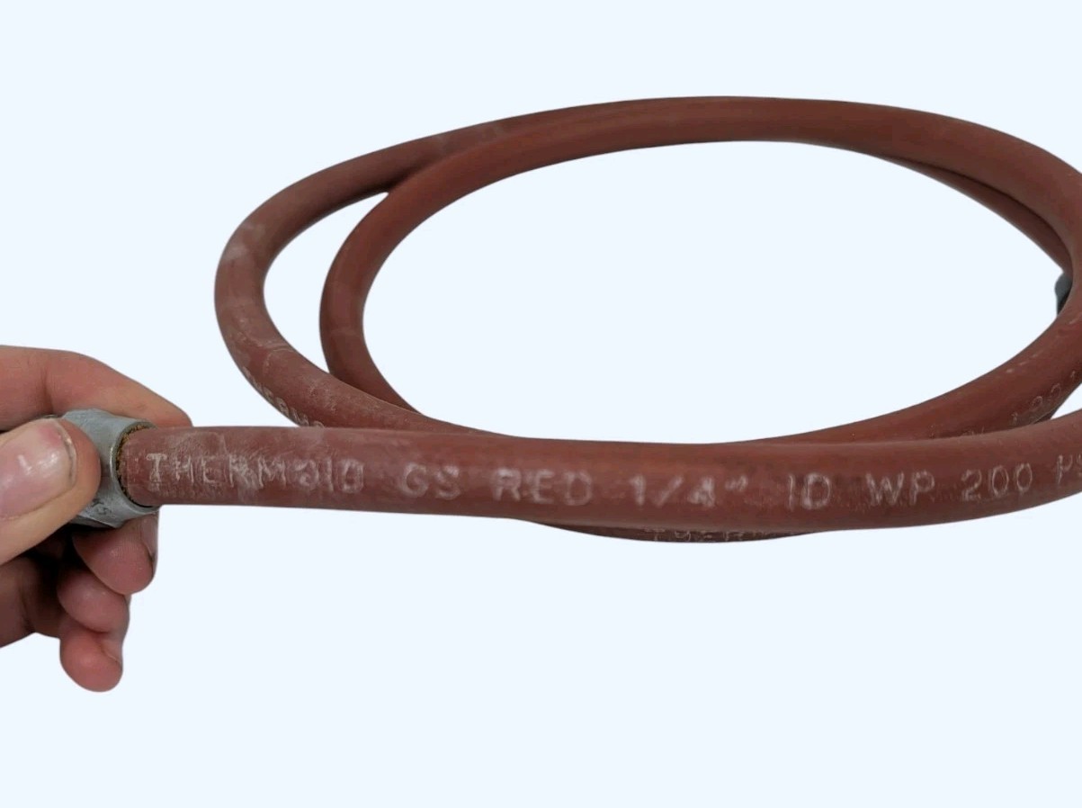 OEM Binks 60″ Fluid Hose Thermoid GS Red 1/4″ ID 200 PSI Paint Spray Gun Hose