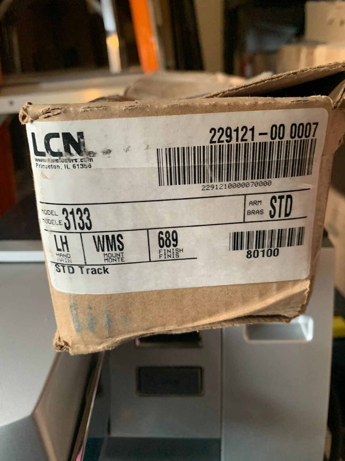 New LCN DOOR CLOSER 3133 LH (LEFT HANDED) WMS, 689 FINISH, STD