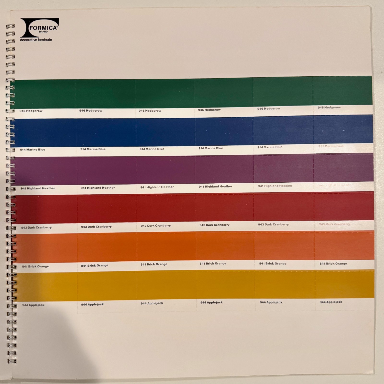 Vintage Formica Laminate Sample Binder – Color Sample Book – 6 Pages