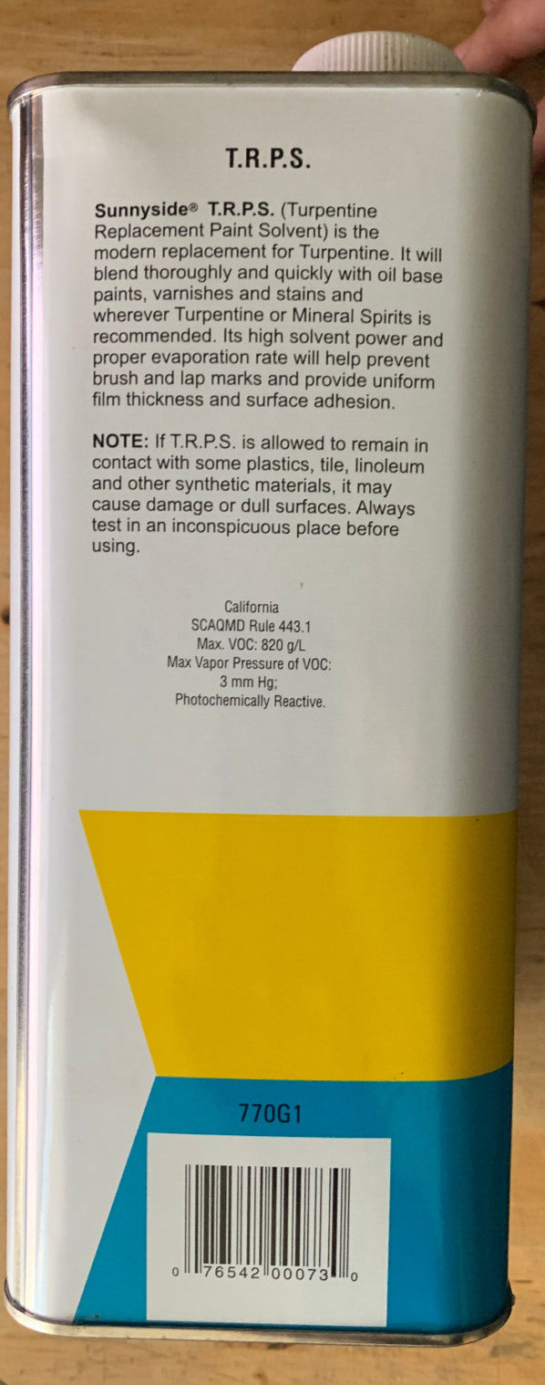 SUNNYSIDE T.R.P.S. PAINT SOLVENT PAINT AND VARNISH THINNER One Gallon