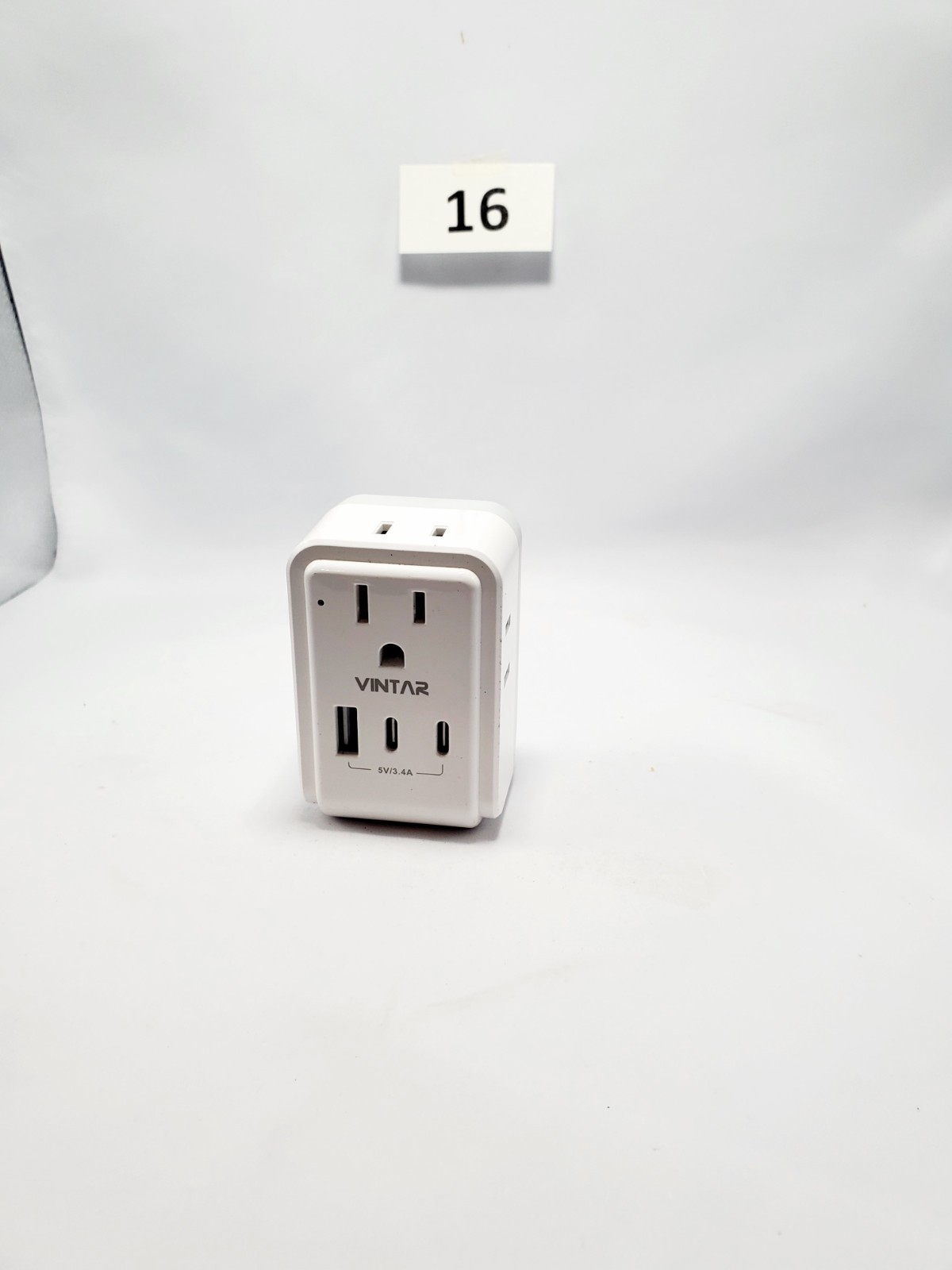 1 Pack US to Japan Plug Adapter, VINTAR Foldable Small, white+grey