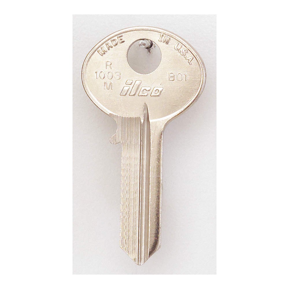 KABA ILCO R1003M-BO1 Key Blank, BO1,Brass, PK10 1GAU2
