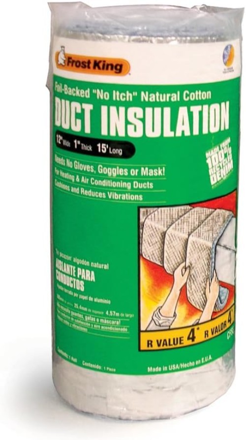 CF55 Foil Backed No Itch Natural Cotton Duct Wrap 12x1x15 ft