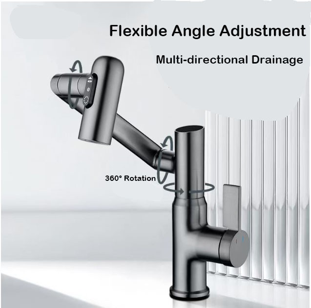 High Arc Kitchen Faucet 304 Stainless Steel 3 Spray Modes 360° Swivel Spout