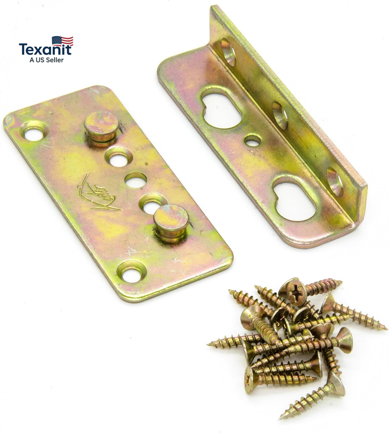 No-Mortise Bed Rail Fittings Complete Set of 4 – Heavy Duty Rust Proof Frame Bra