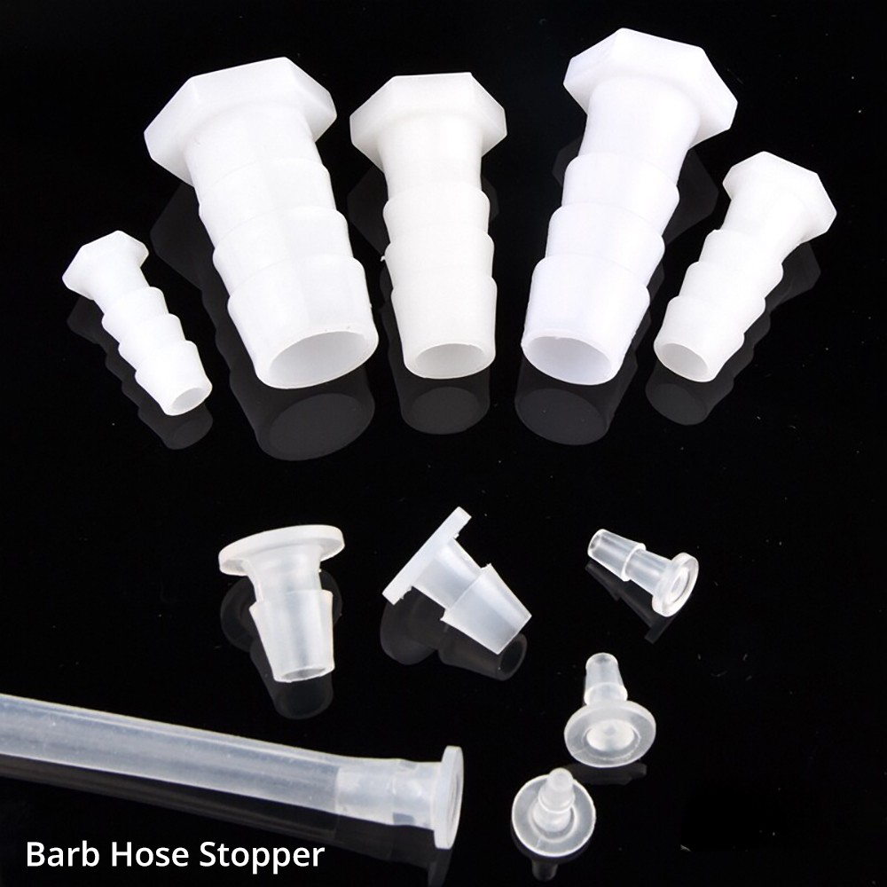 Plastic Tube Stopper Threaded Plugs End Cap Barbed Hose Fitting Inserts 1.6-12mm
