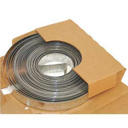 Zoro Select Ds-201 Duct Strapping, Galvanized Steel, 20 Ga, 1 In W X