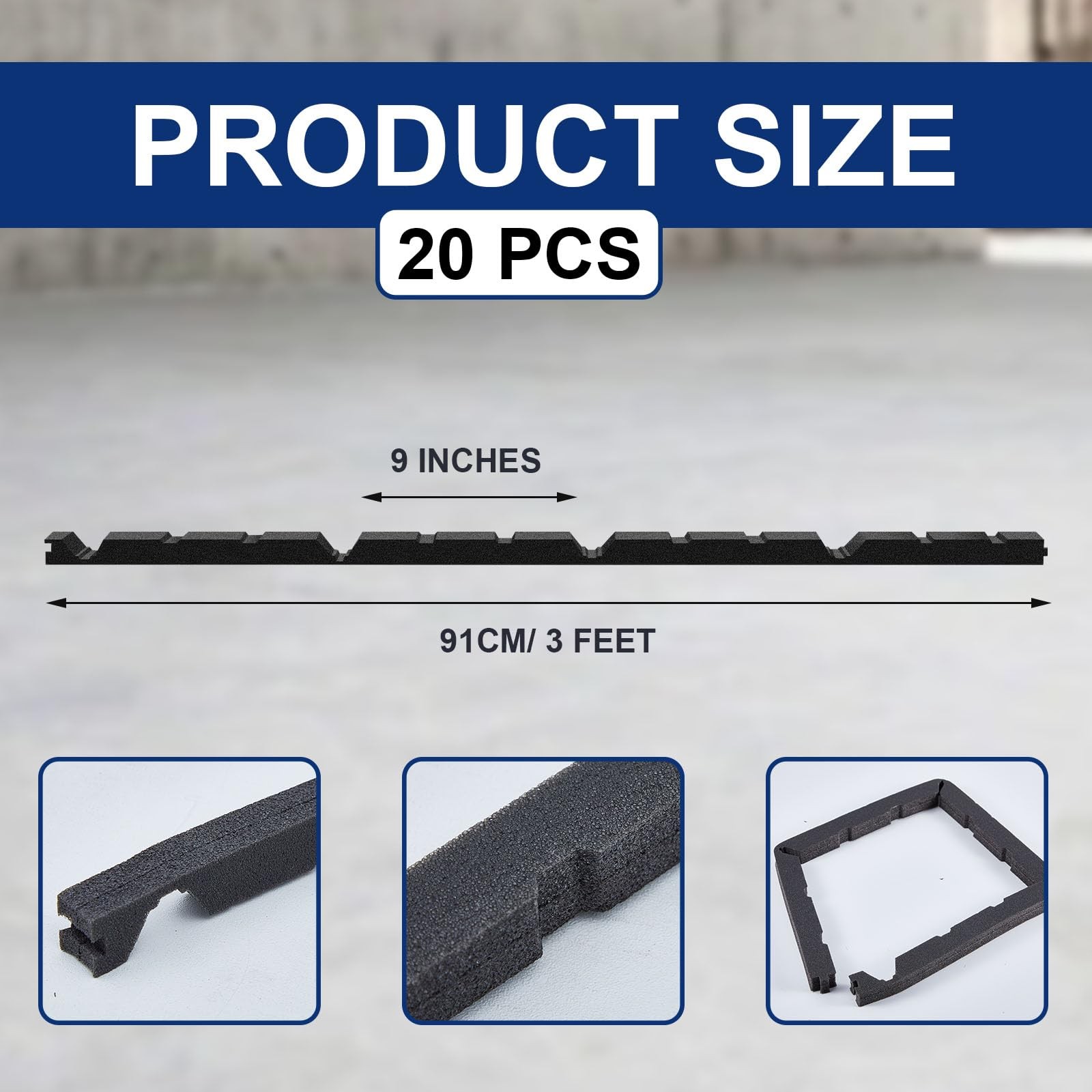Pangda 20pcs Metal Roof Foam Closure Strips, 9″ Ribbed Sealing Strips for…