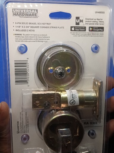 Universal Hardware Commercial Single Cylinder Satin Chrome Deadbolt