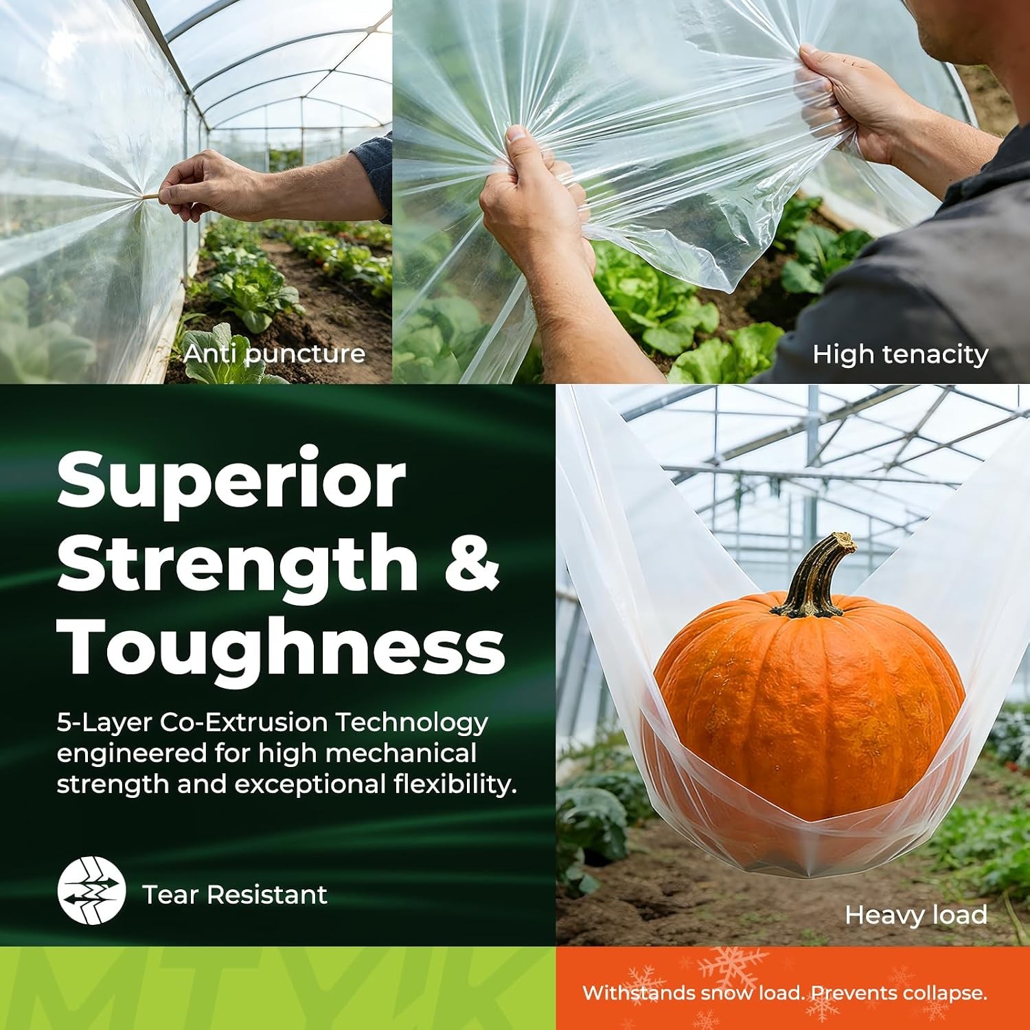 12×25 ft 6 Mil Heavy Duty Greenhouse Plastic Sheeting Film Covering Mil