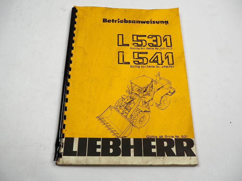 Liebherr L531 541 Wheel Loader 279 289 Owners Manual Owners Manual Maintenance