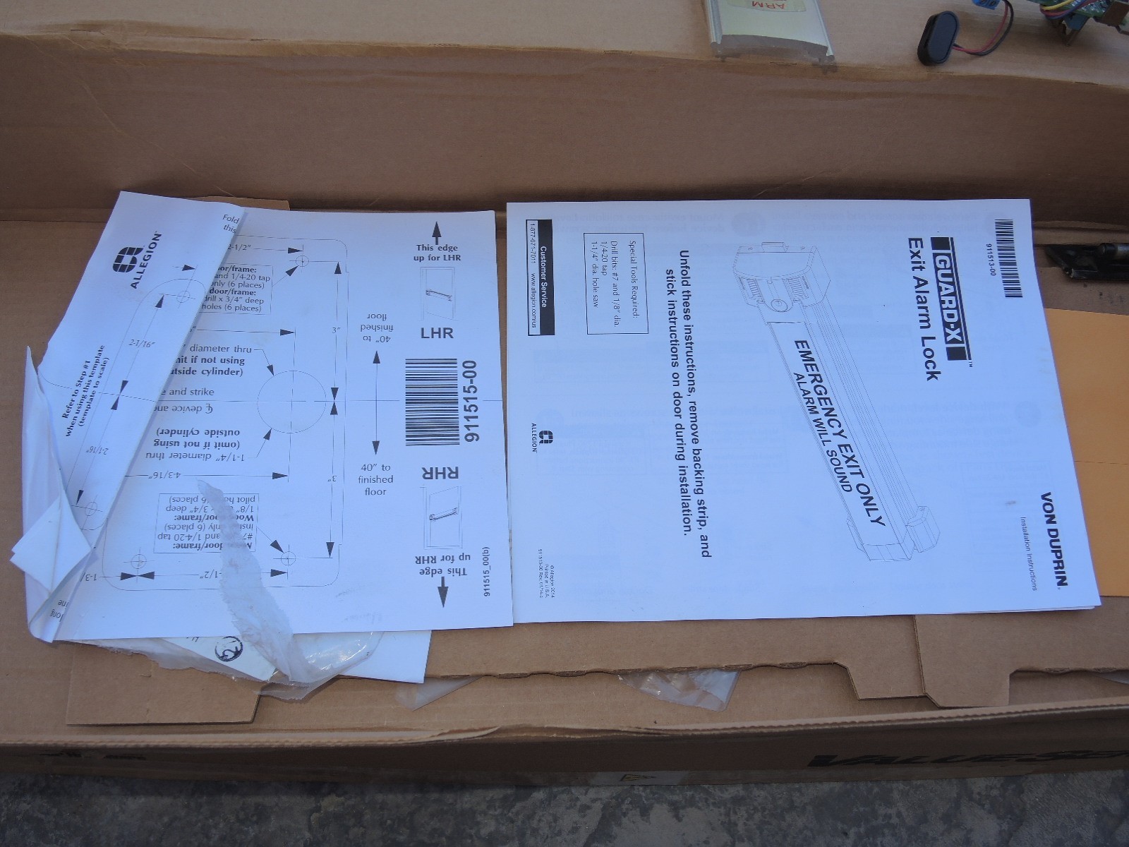 Von Duprin 2670 SP28 Guard-X Alarm Exit, Bar and Parts Only w/Rockwood kickplate