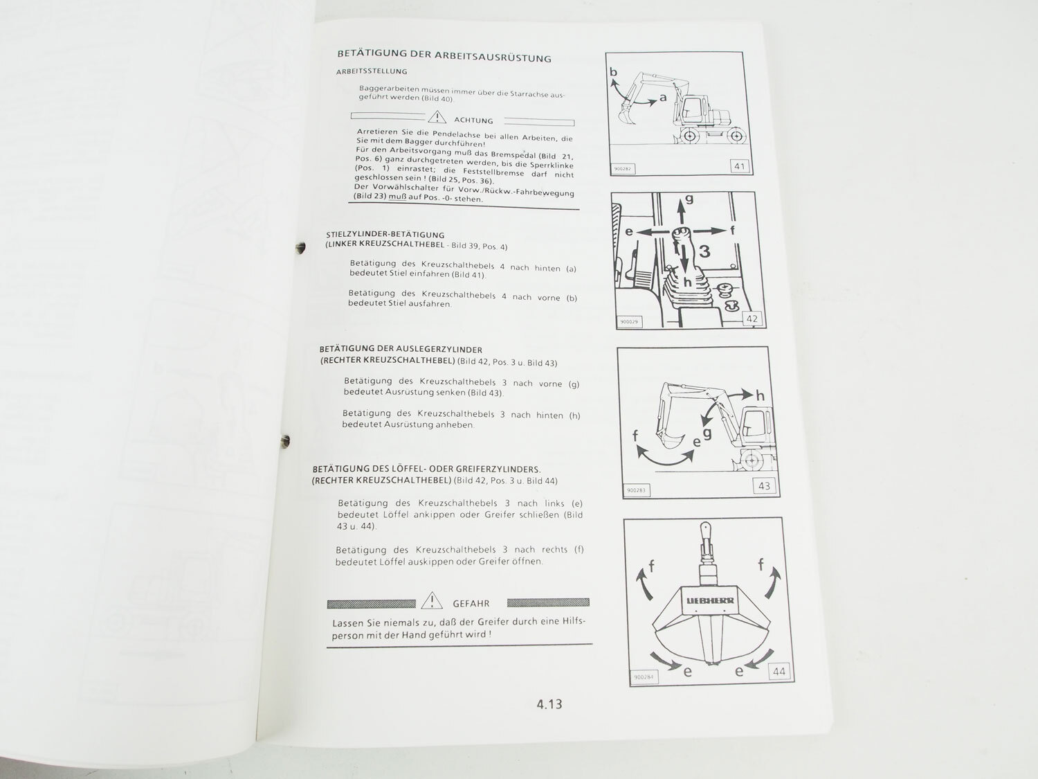 Liebherr A310 Typ 376 Hydraulikbagger Betriebsanleitung Ersatzteilliste 1993