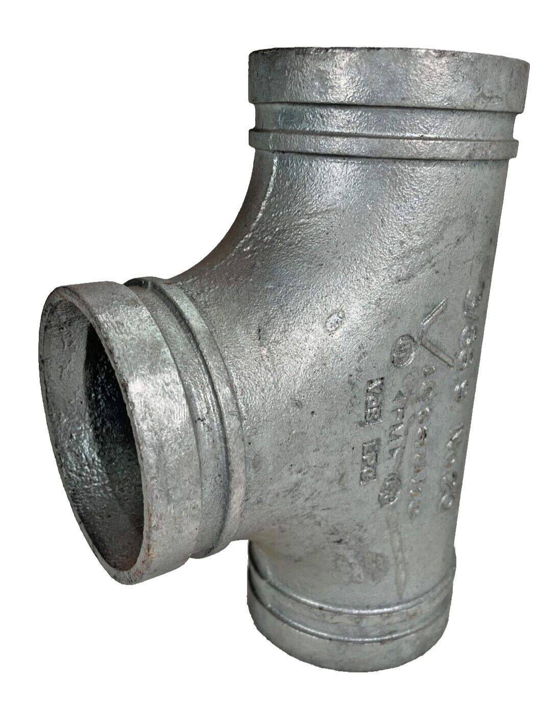 Victaulic Style 20 Straight Tee 3″ Galvanized Grooved End IPS Pipe Size Fitting