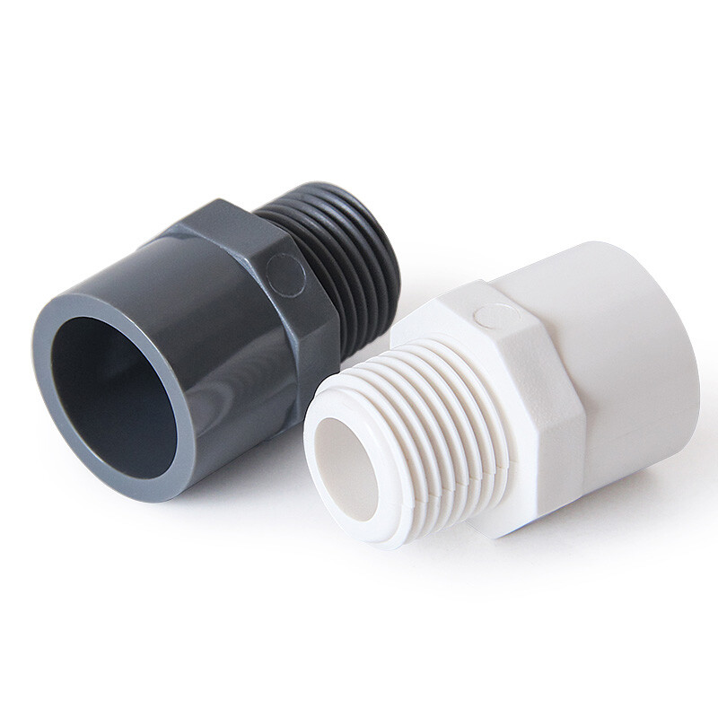 1/2″-2″ PVC Nipples Threaded Pipe Fittings Straight Connector BSP Male Adapter