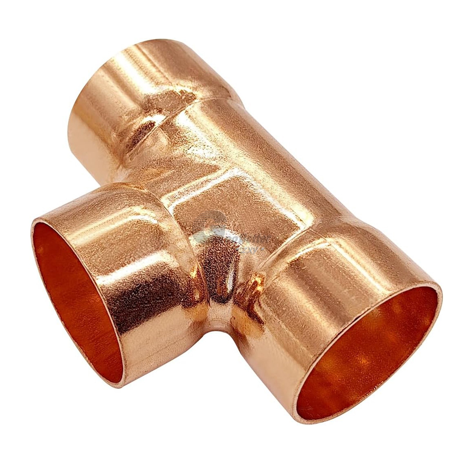 Copper Tee Fitting End Feed Equal 3-Way Solder Pipe Connector HVAC Plumbing Join