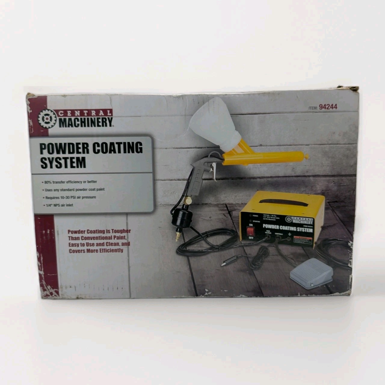 Central Machinery 94244 Powder Coating System Electrostatic Paint Gun 10-30 PSI