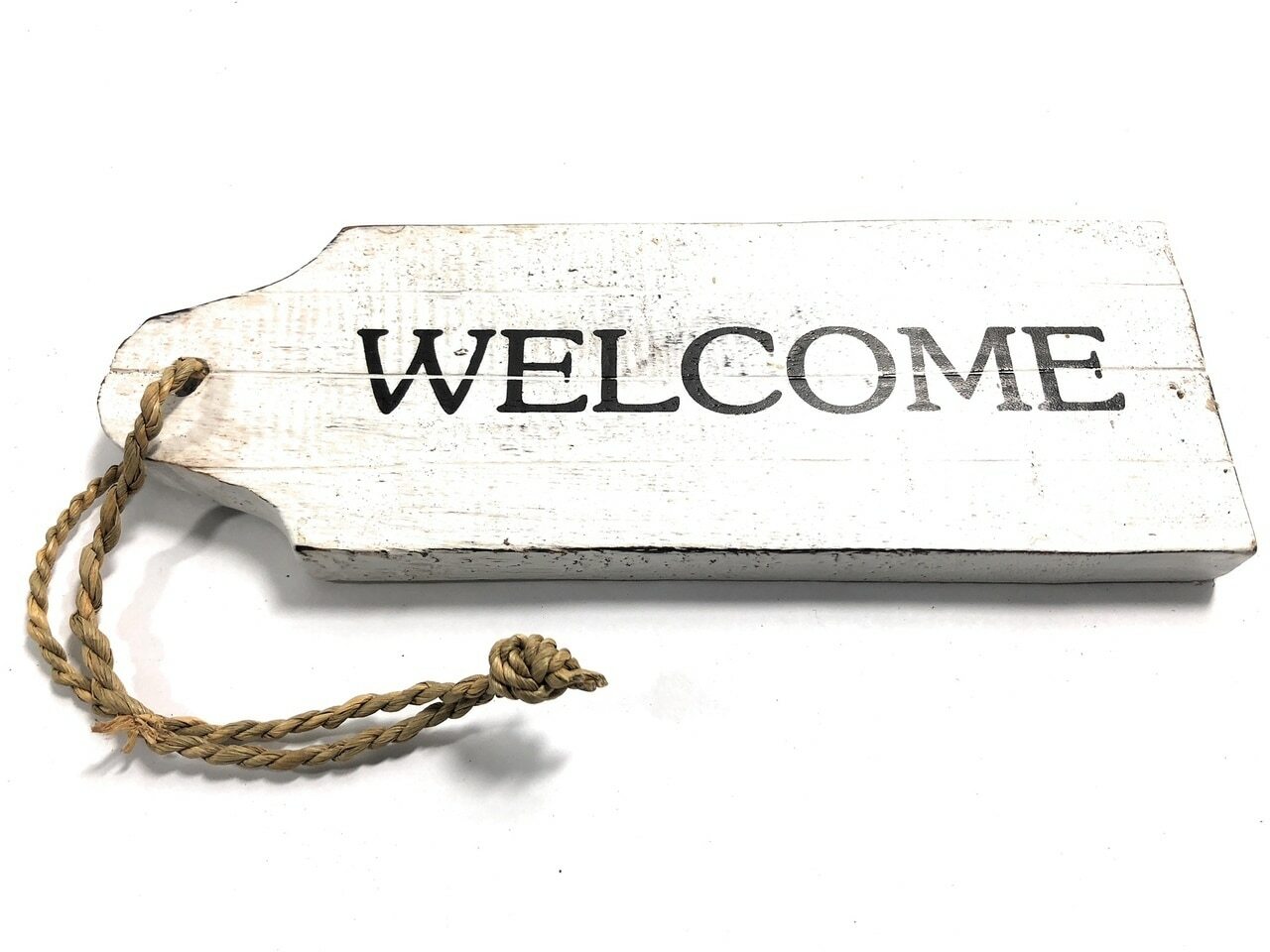 Welcome Door Tag Wood Sign 9″ – Rustic Coastal | #snd25063