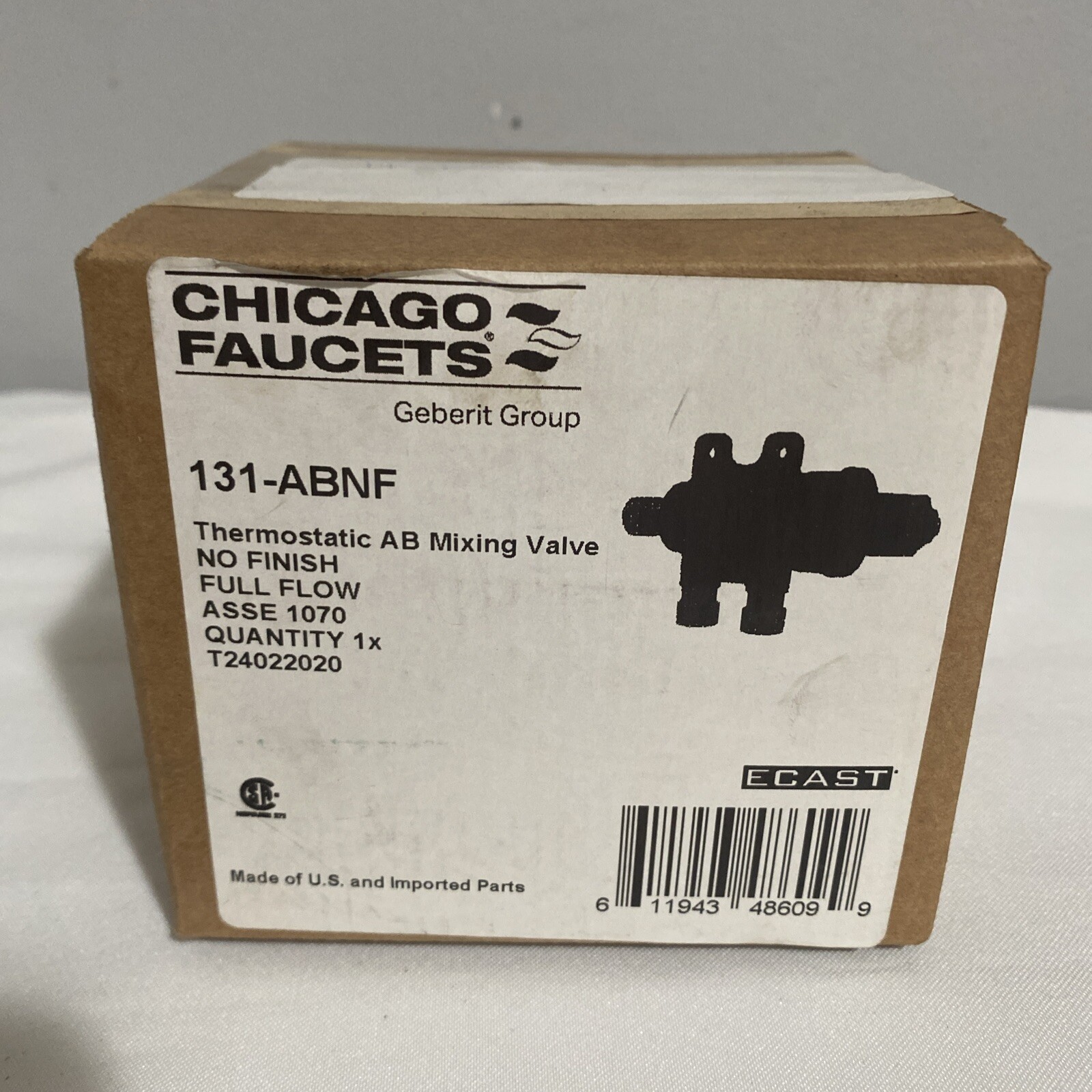 Chicago Faucet 131-Abnf Tempering Valve, 3/8 In Compression, Brass