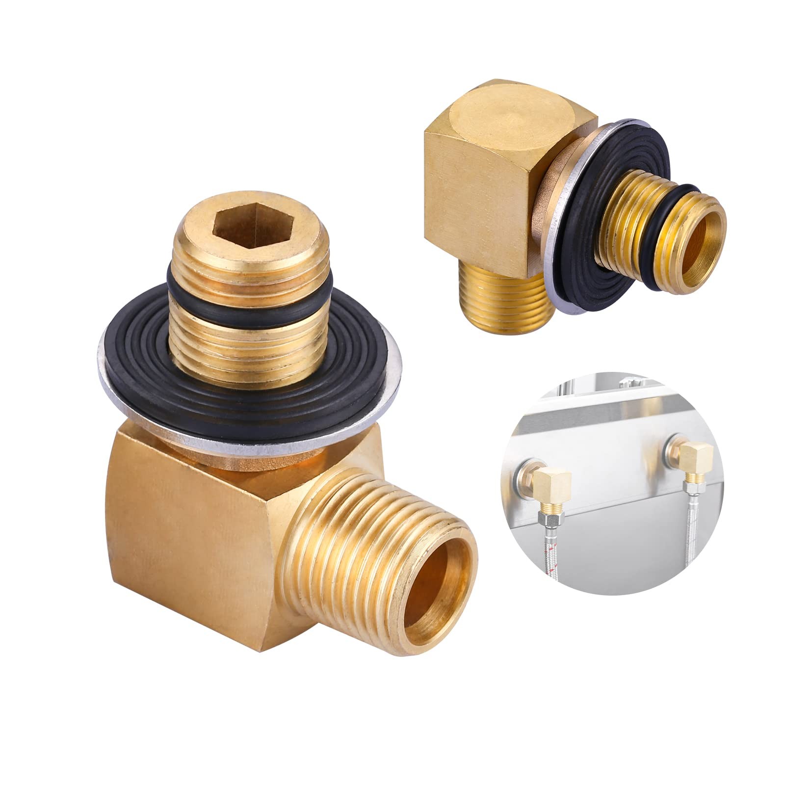 2PCS Installation Kit Commercial Faucet, iVIGA Wall Mounting 1/2 inch, Brass