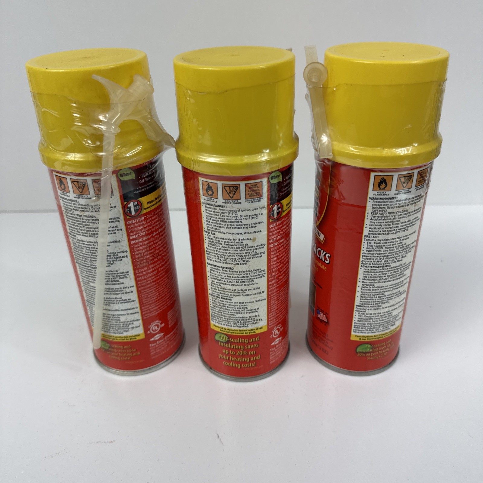 3 Cans Dow Great Stuff Gaps & Cracks Expanding Foam Sealant Insulation 12oz