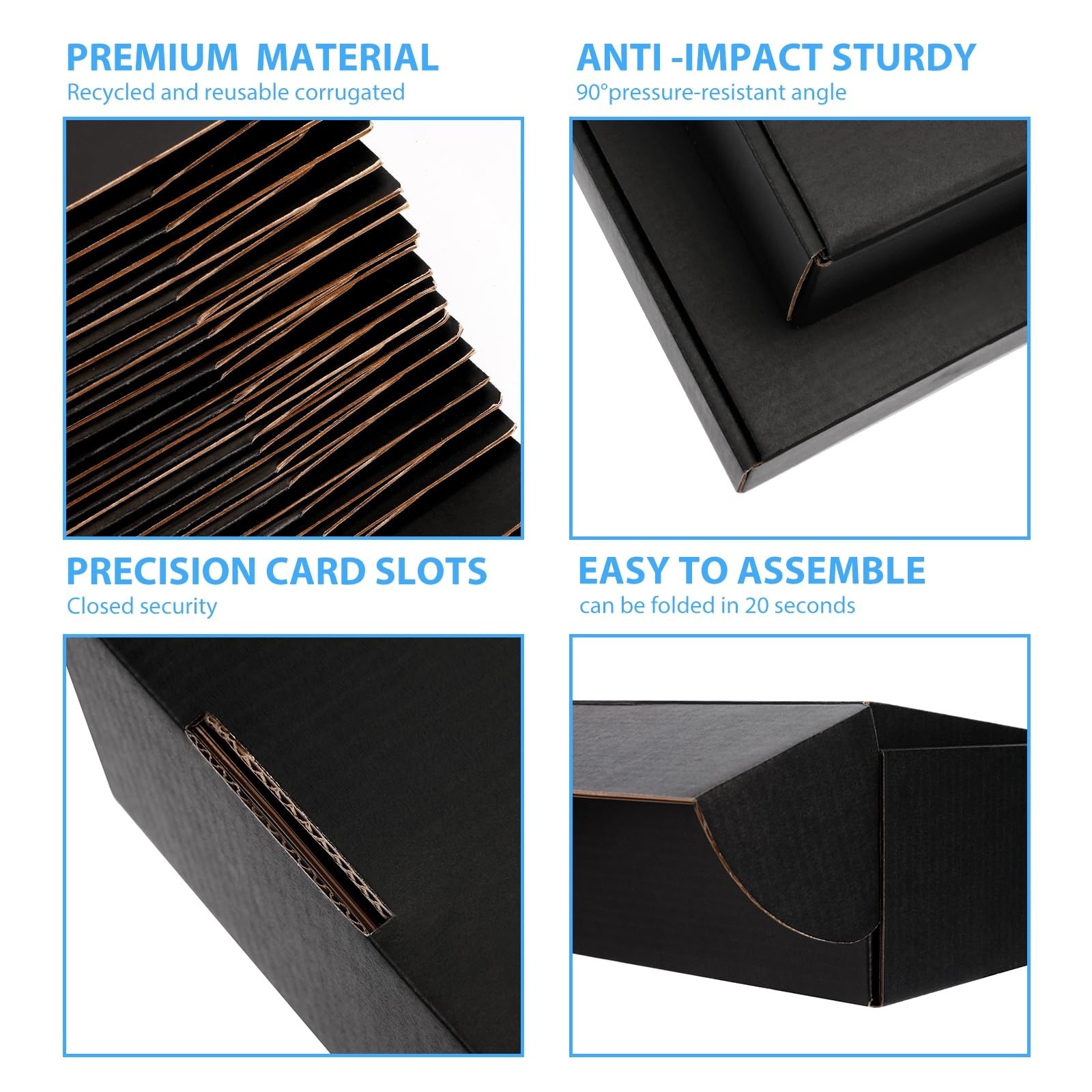 Small Shipping Boxes 9x9x3 Inch (25 Pack) – Sturdy Black Corrugated Cardboard…