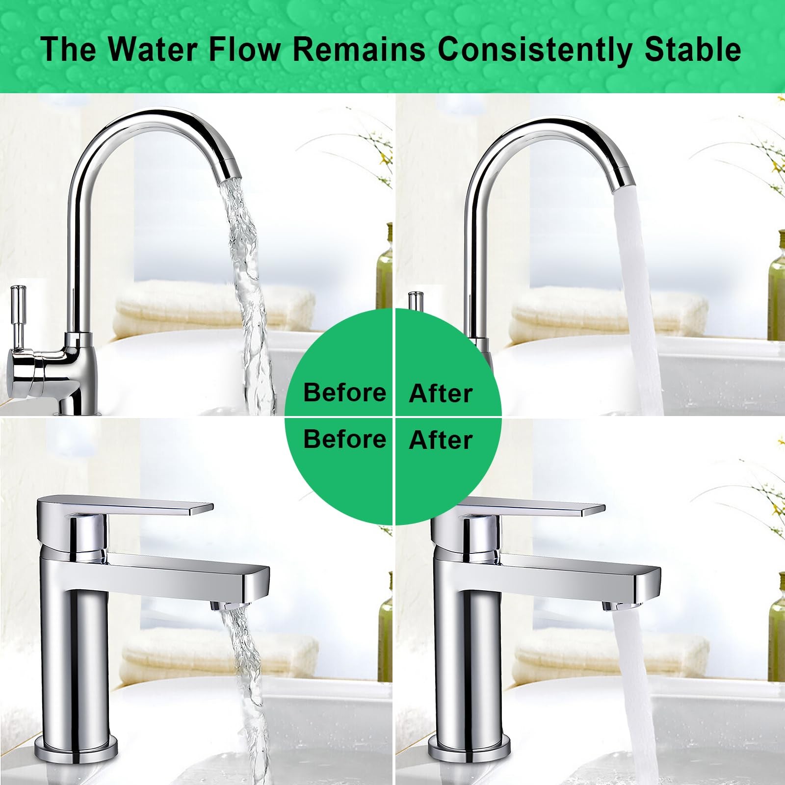SHAP+ Faucet Aerator, Flow Restrictor Insert, Sink Aerator Replacement Green